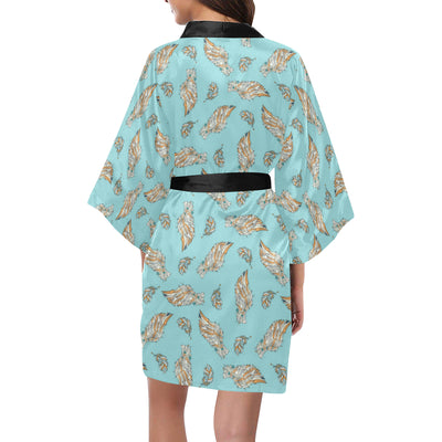 Angel Wings Pattern Print Design 03 Women's Short Kimono