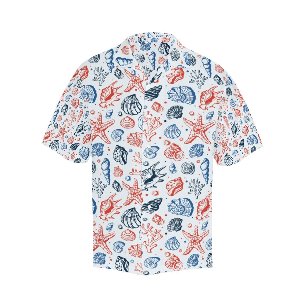 Seashell Print Design LKS307 Men's Hawaiian Shirt
