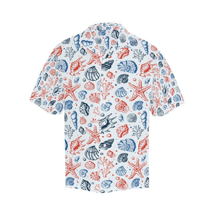 Seashell Print Design LKS307 Men's Hawaiian Shirt