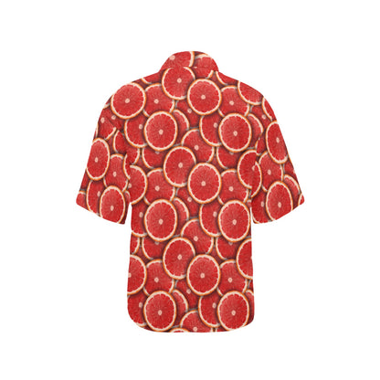 Grapefruit Pattern Print Design GF05 Women's Hawaiian Shirt