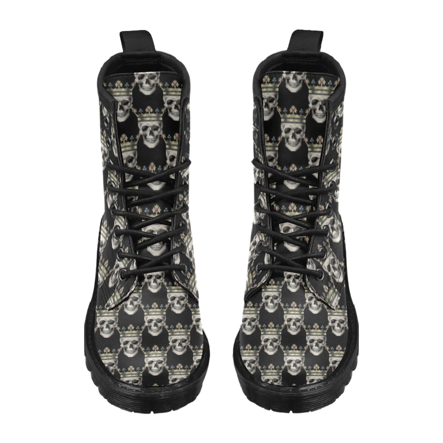 Skull King Print Design LKS3010 Women's Boots