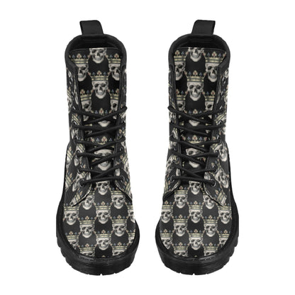 Skull King Print Design LKS3010 Women's Boots