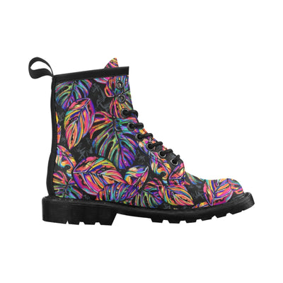 Neon Color Tropical Palm Leaves Women's Boots