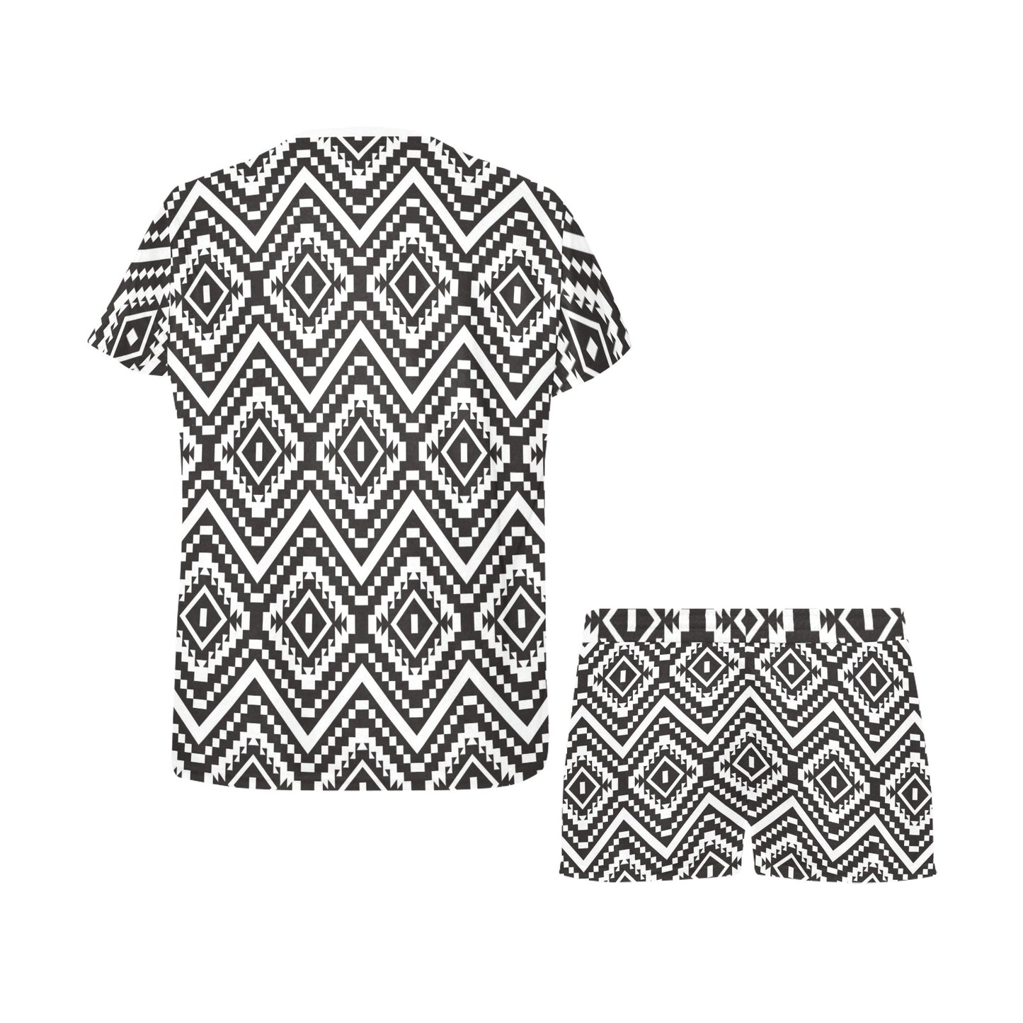 Tribal Pattern Print Design LKS303 Women's Short Pajama Set
