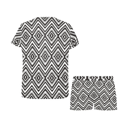 Tribal Pattern Print Design LKS303 Women's Short Pajama Set