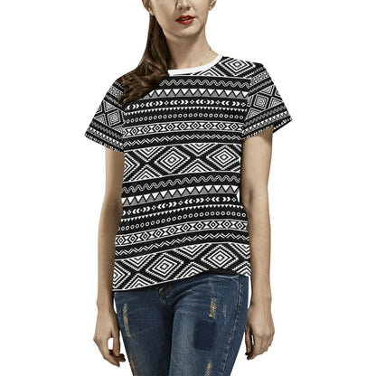 Tribal Pattern Print Design LKS301 Women's  T-shirt