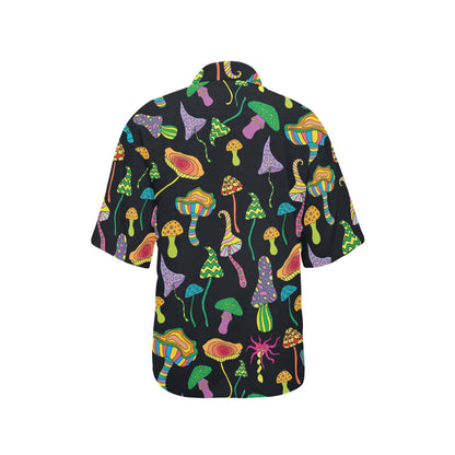 Psychedelic Mushroom Pattern Print Design A02 Women's Hawaiian Shirt