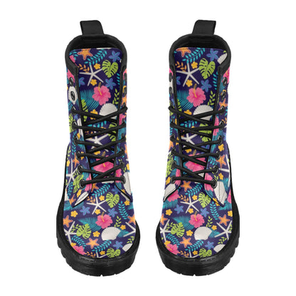 Beach Seashell Floral Theme Women's Boots