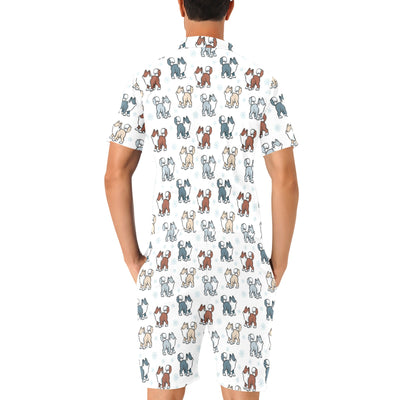 Alaskan Malamute Pattern Print Design 02 Men's Romper