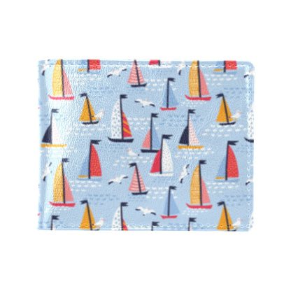 Sailboat Print Design LKS304 Men's ID Card Wallet