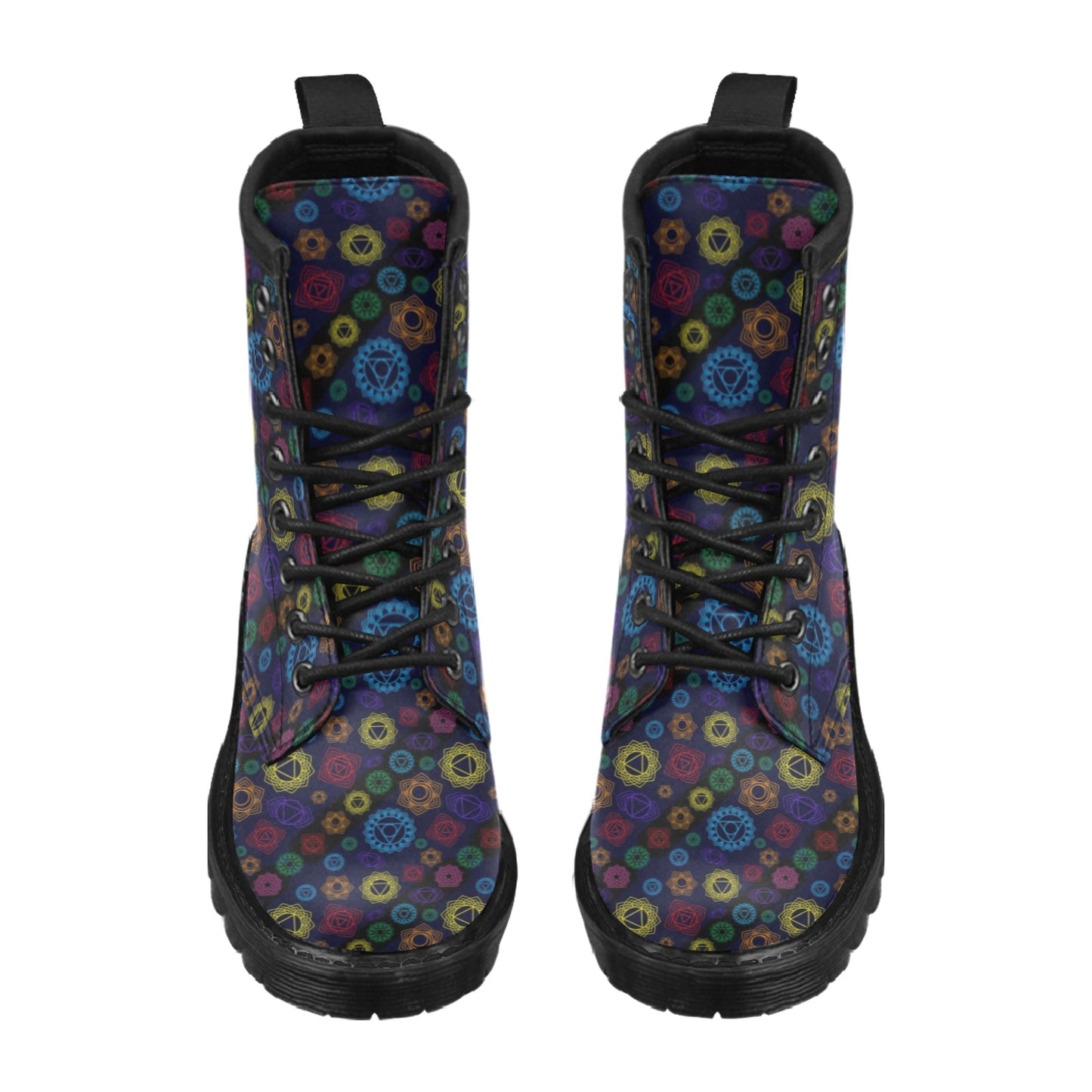 Chakra Colorful Print Pattern Women's Boots