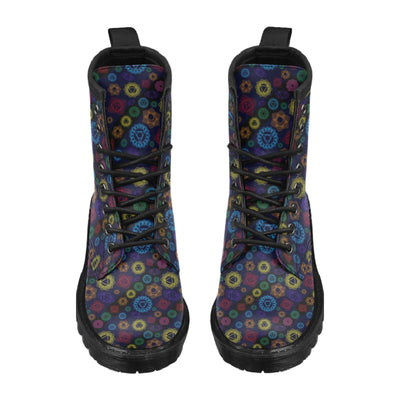 Chakra Colorful Print Pattern Women's Boots