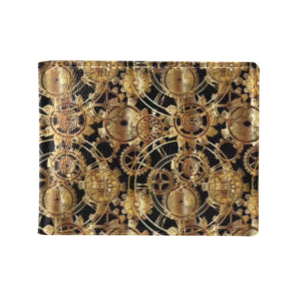 Steampunk Gear Design Themed Print Men's ID Card Wallet