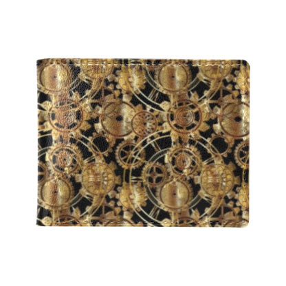 Steampunk Gear Design Themed Print Men's ID Card Wallet