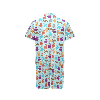 Bear Cute Pattern Print Design 03 Men's Romper