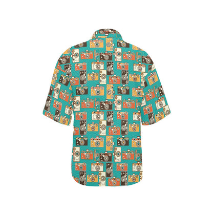 Camera Pattern Print Design 02 Women's Hawaiian Shirt