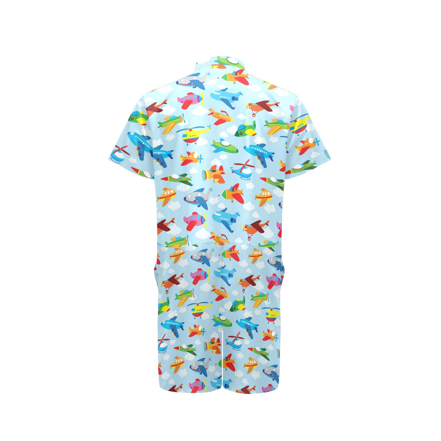 Airplane Colorful Pattern Print Design 01 Men's Romper