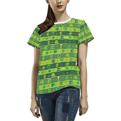 Shamrock Print Design LKS303 Women's  T-shirt