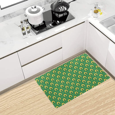 Shamrock Horseshoes Print Pattern Kitchen Mat