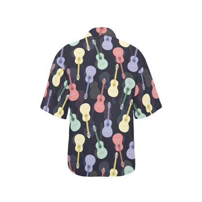 Acoustic Guitar Print Design LKS401 Women's Hawaiian Shirt