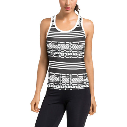 Samoan Tattoo Print Design LKS304 Women's Racerback Tank Top