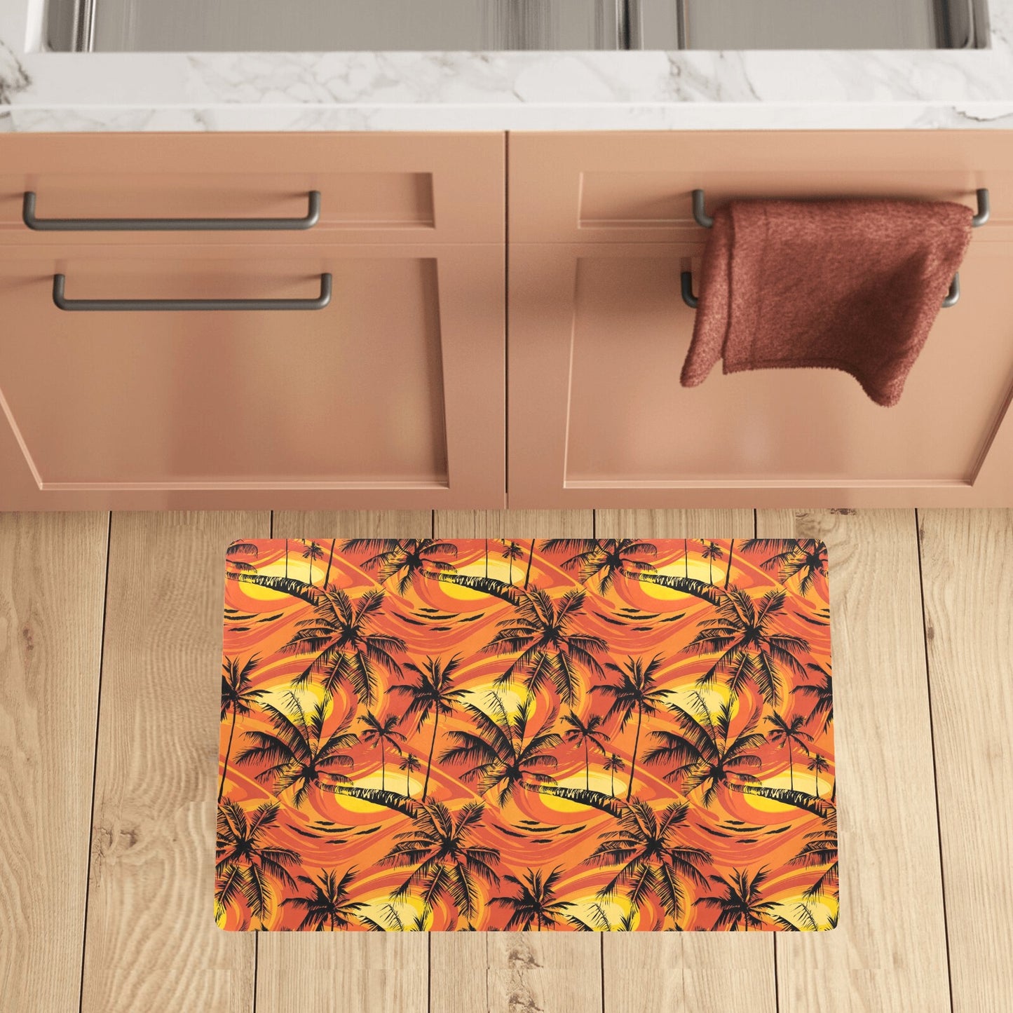 Palm Tree Pattern Print Design A02 Kitchen Mat