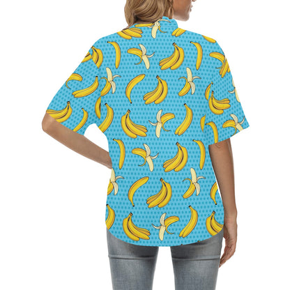 Banana Pattern Print Design BA08 Women's Hawaiian Shirt