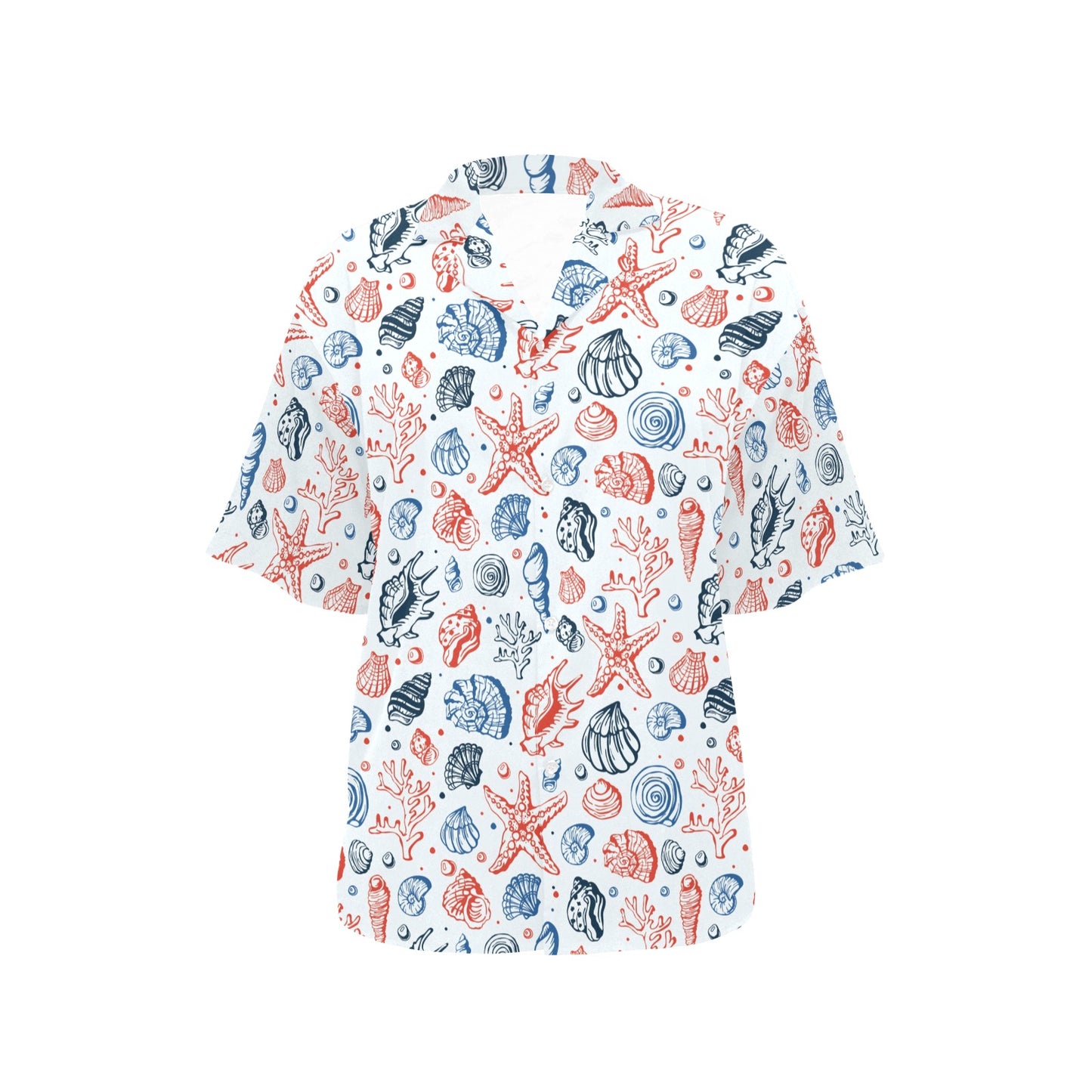 Seashell Print Design LKS307 Women's Hawaiian Shirt