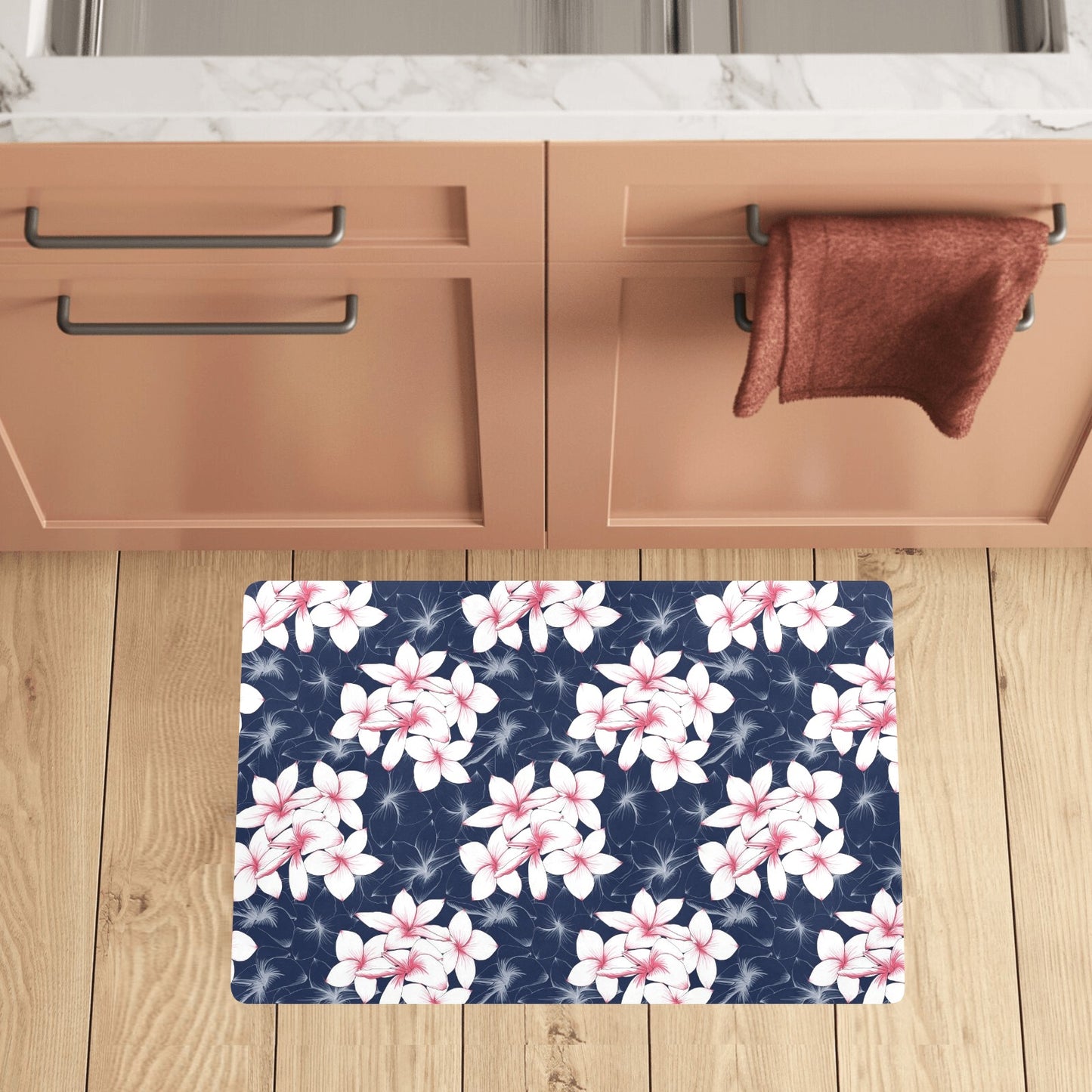 Plumeria Pattern Print Design PM017 Kitchen Mat