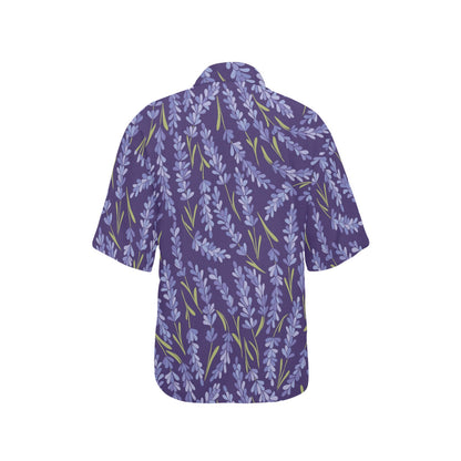 Lavender Pattern Print Design 03 Women's Hawaiian Shirt