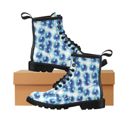 Tie Dye Blue Print Design LKS305 Women's Boots