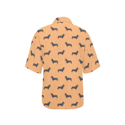 Dachshund Draw Print Pattern Women's Hawaiian Shirt