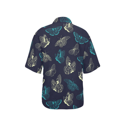 Monarch Butterfly Pattern Print Design 01 Women's Hawaiian Shirt