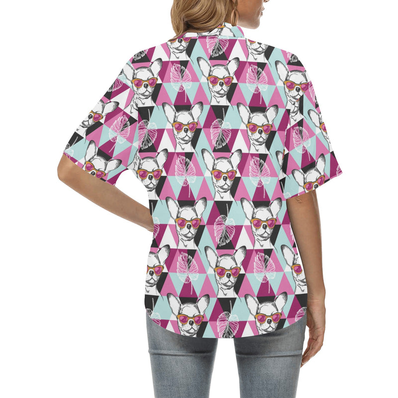 Chihuahua Cute Triangle Pattern Women's Hawaiian Shirt