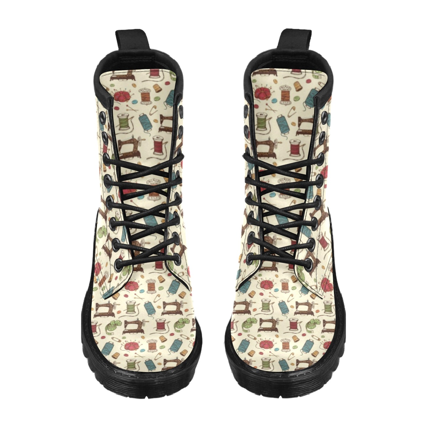 Sewing Equipment Print Design LKS303 Women's Boots
