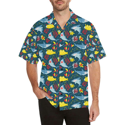 Scuba With Sharks Print Design LKS303 Men's Hawaiian Shirt