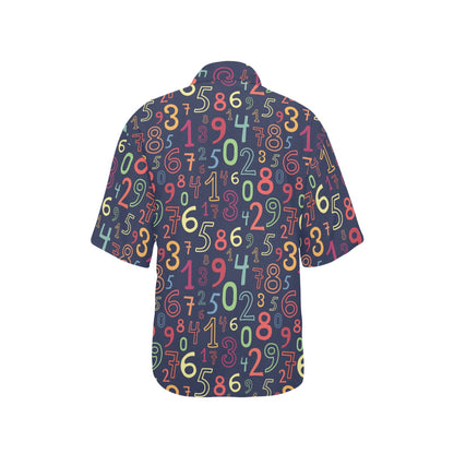 Number Pattern Print Design A01 Women's Hawaiian Shirt