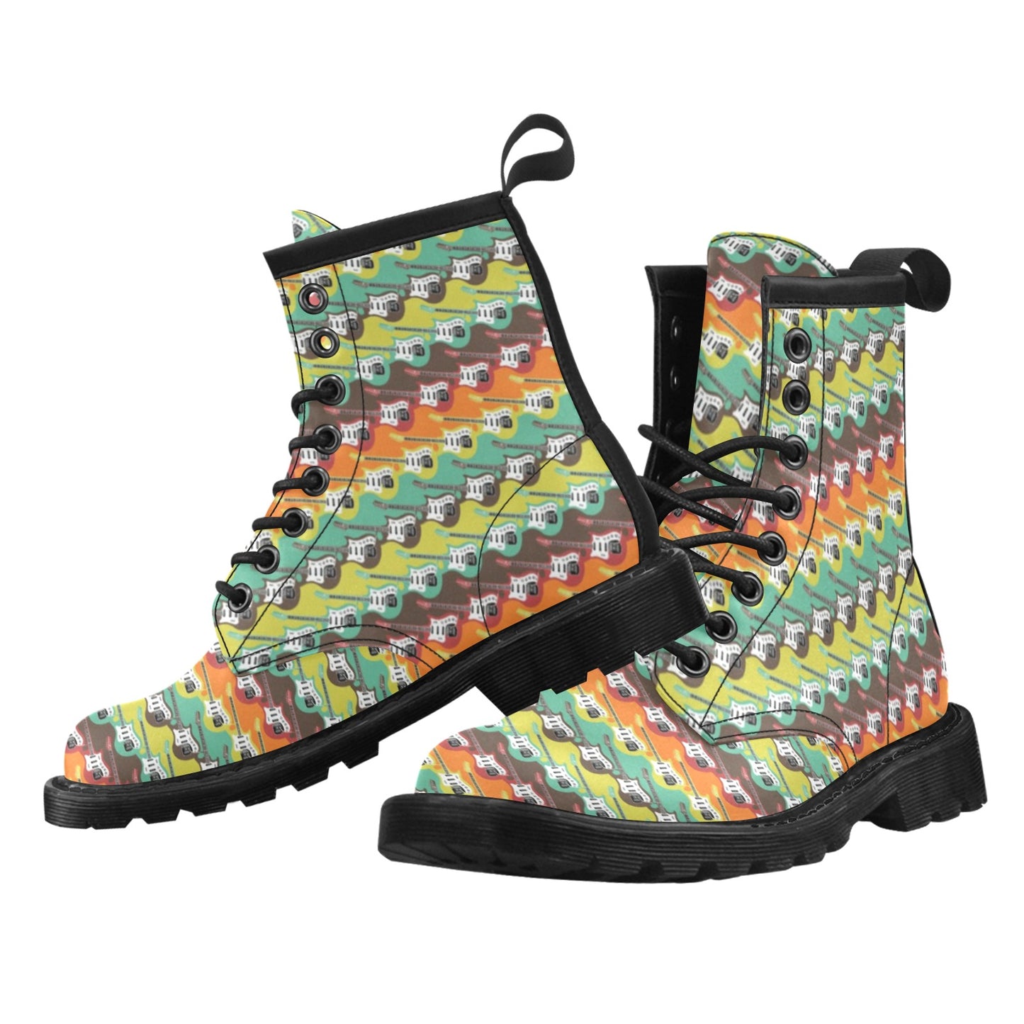 Electric Guitar Print Design LKS401 Women's Boots