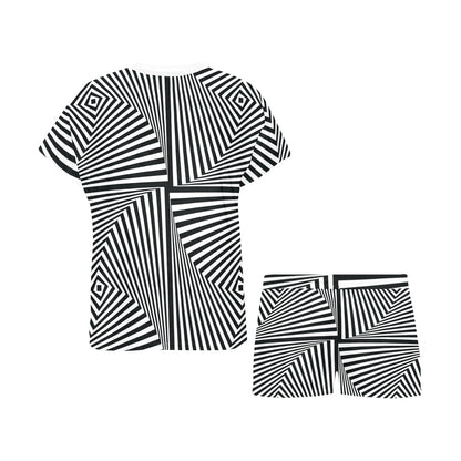 Vortex Print Design LKS302 Women's Short Pajama Set