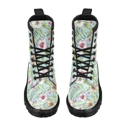Tropical Flower Pattern Print Design TF05 Women's Boots