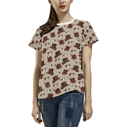 Steampunk Hat Print Design LKS301 Women's  T-shirt