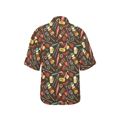 Barbecue Pattern Print Design 05 Women's Hawaiian Shirt