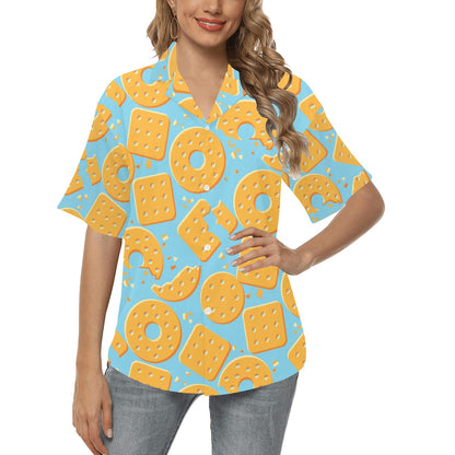 Cracker Pattern Print Design 02 Women's Hawaiian Shirt