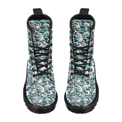 Surf Wave Pattern Women's Boots