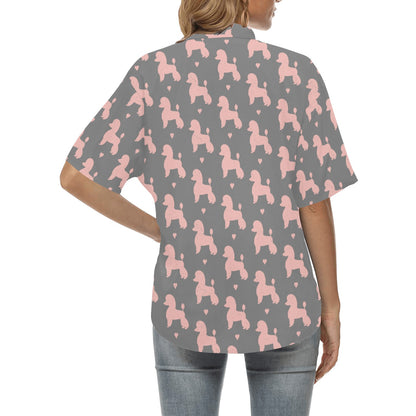 Poodle Pattern Print Design A02 Women's Hawaiian Shirt