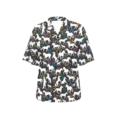 Horse Hoof Colorful Print Design LKS301 Women's Hawaiian Shirt
