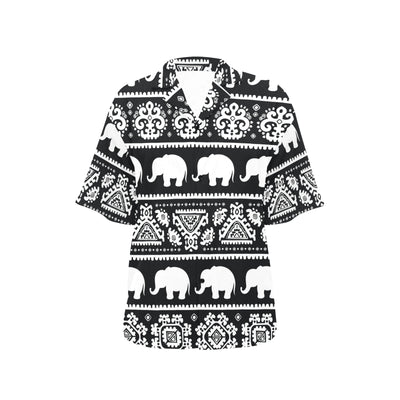 Elephant Pattern Women's Hawaiian Shirt