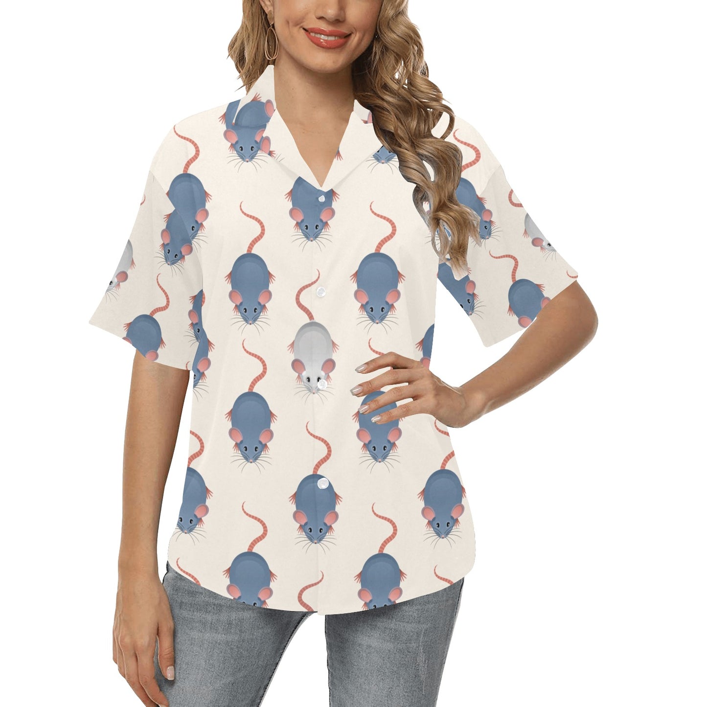 Rat Pattern Print Design 03 Women's Hawaiian Shirt