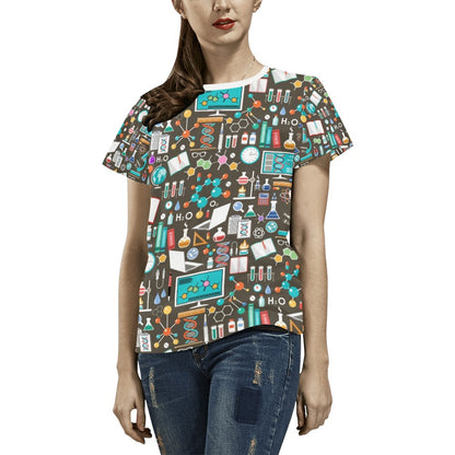 Science Print Design LKS303 Women's  T-shirt