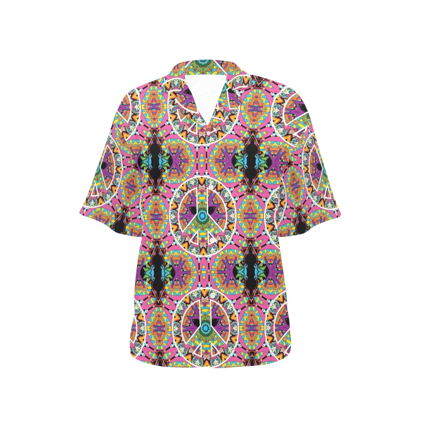 Peace Sign Pattern Print Design A03 Women's Hawaiian Shirt